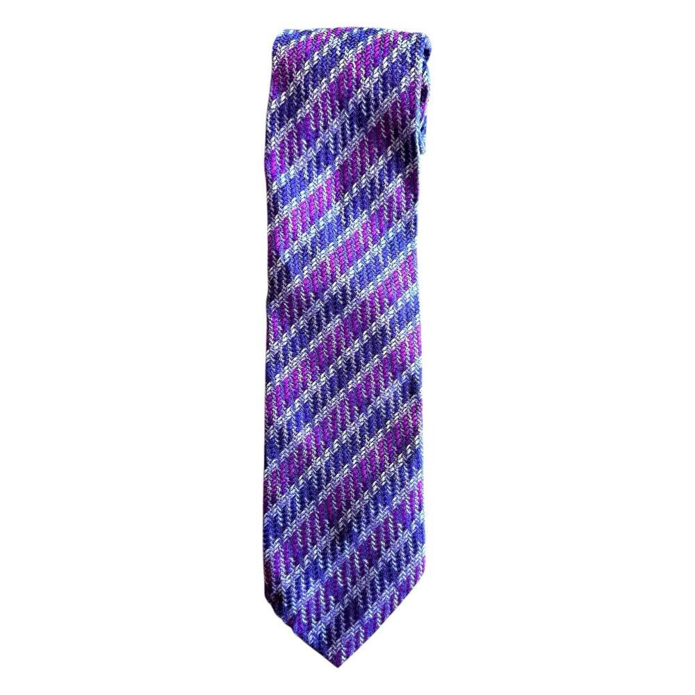 Missoni Silk Multicolored Men's Tie Funky Retro Purple 3”